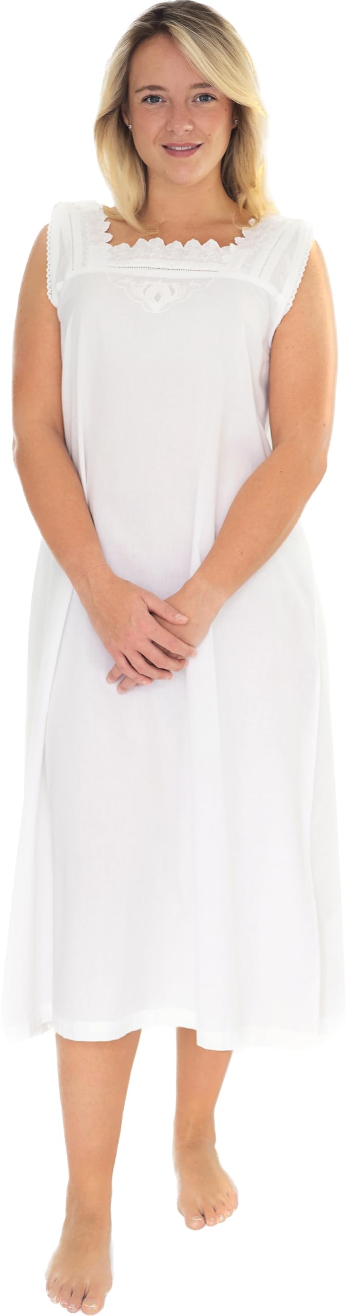 Lunn Antiques White Victorian Styled Nightdress Chemise