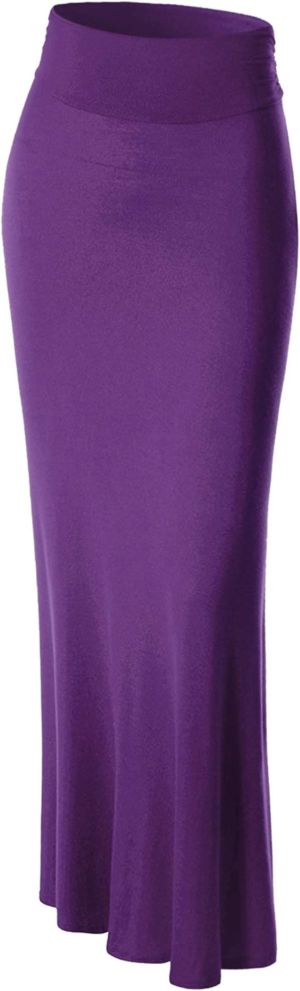 Made By Johnny Women's Solid Basic Lightweight Floor Length Maxi Lounge Skirt (S~3XL)