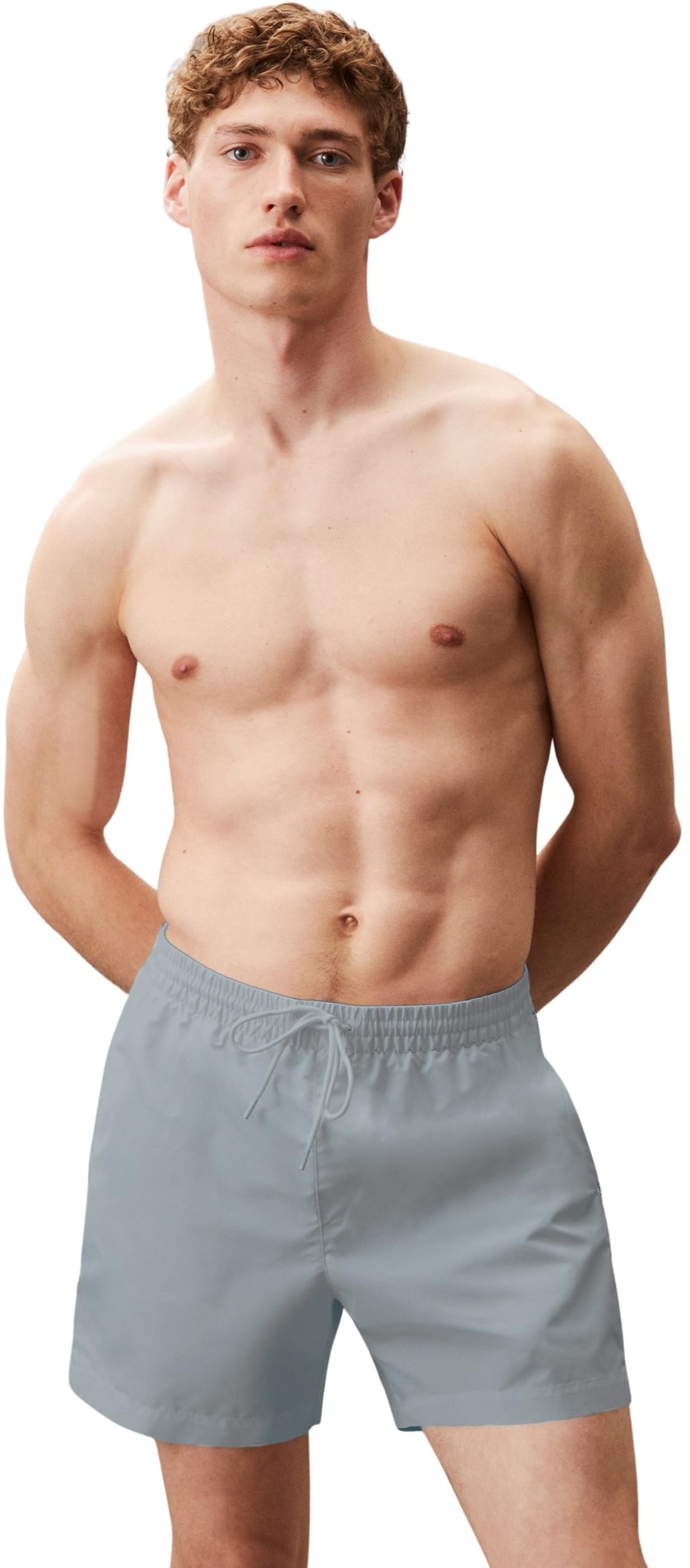 Calvin Klein Men's Medium Drawstring LV00N61109 Boardshorts, Grey (Quarry), M