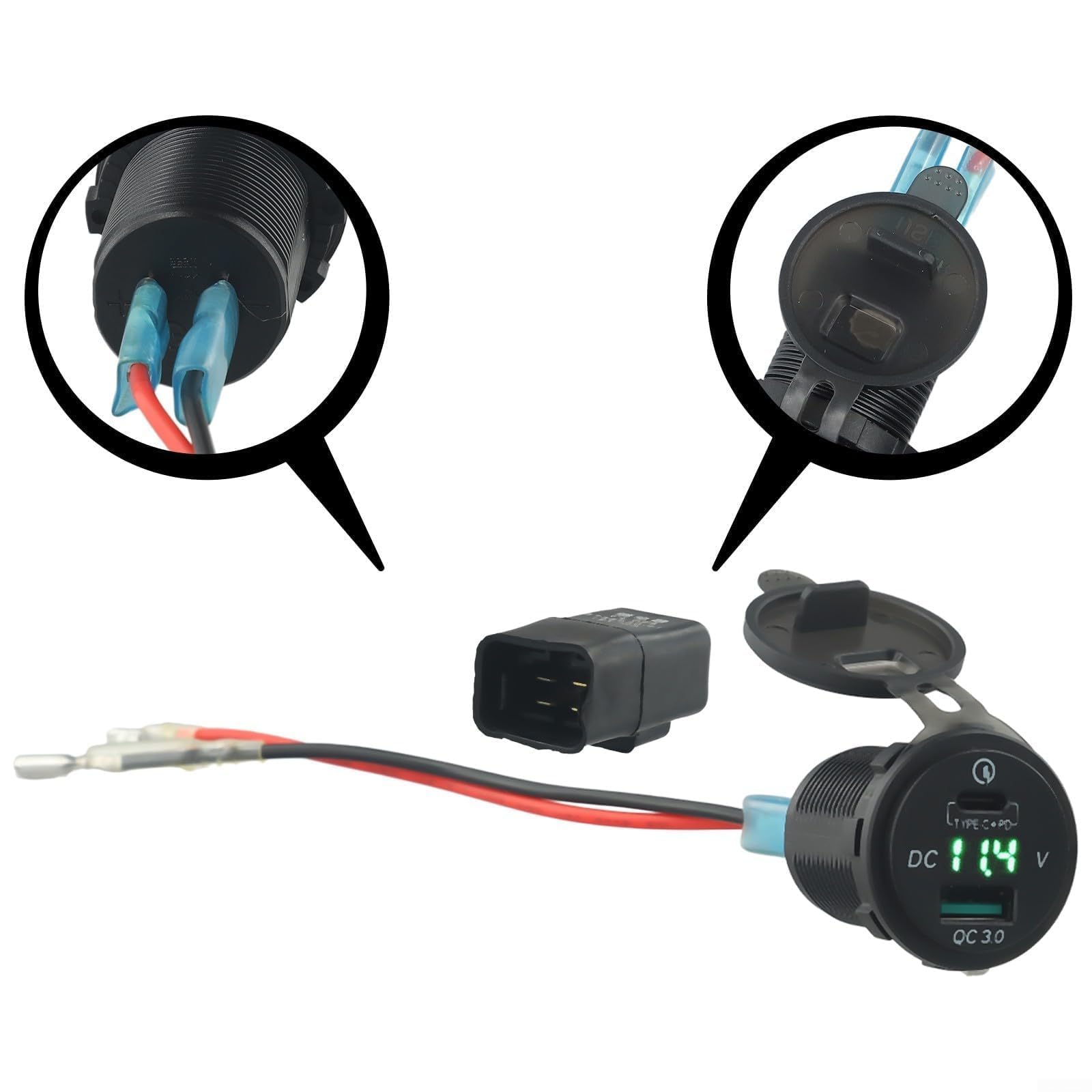 Caricatore Rapido USB Tipo-C per Kawasaki Versys 650 1000 X300 400 650 Accessorio Moto con Relè