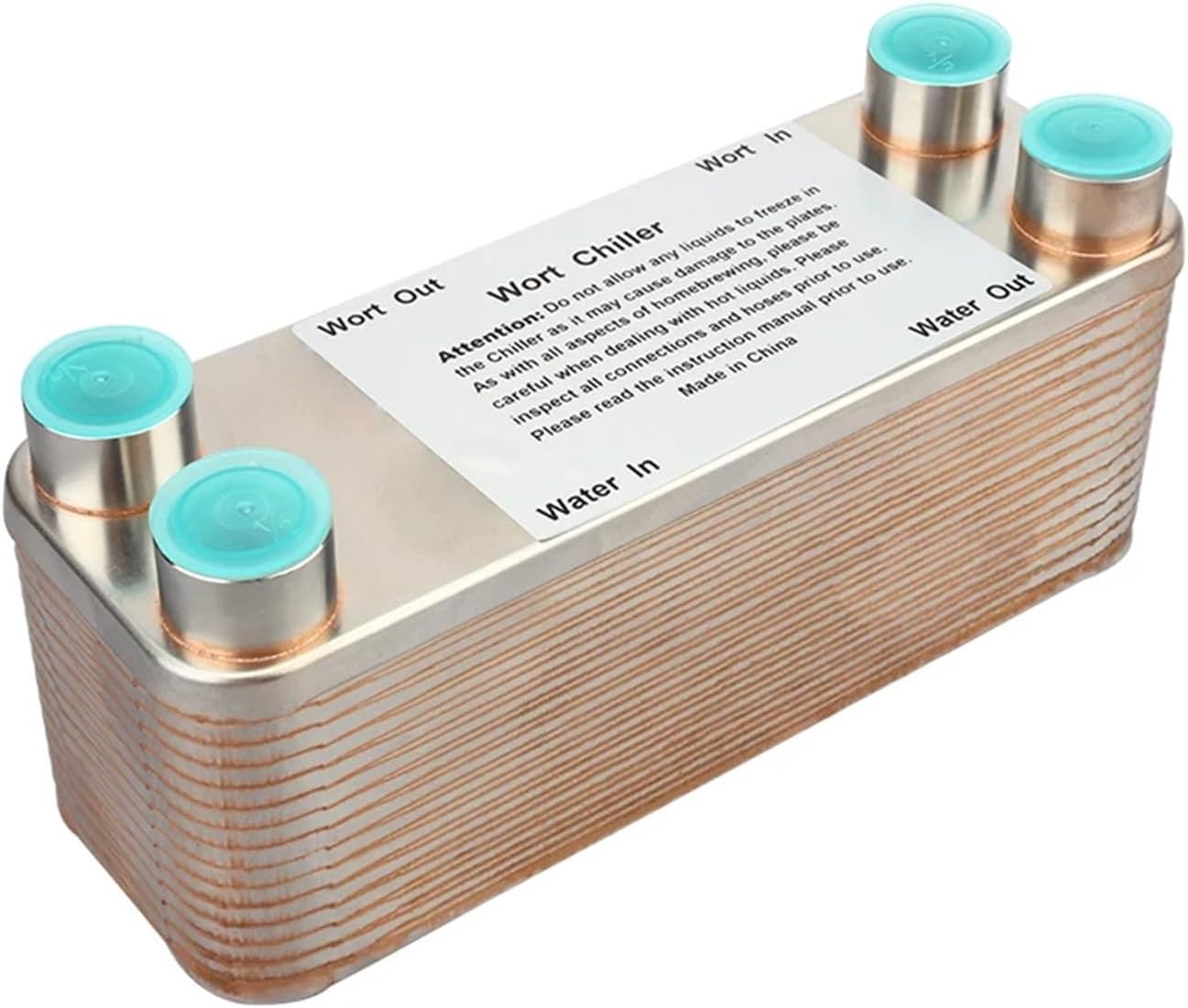 Female Thread 30 Plate Wort Chiller 304 Stainless Steel Plate Heat Exchanger 20mm Garden Hose Thread Brewing Chiller Multiple Applications