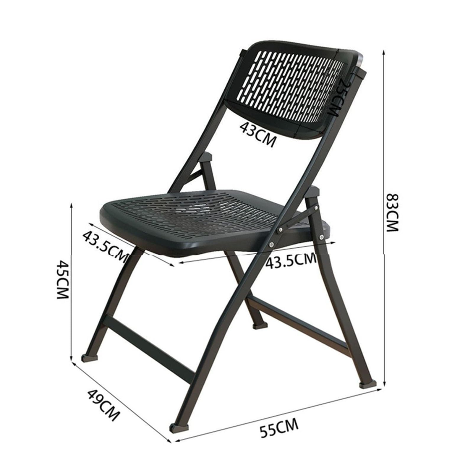 Sedia Pieghevole Portatile Con Struttura In Metallo, Resistente E Adatta Per Pranzi E Feste.(Black)