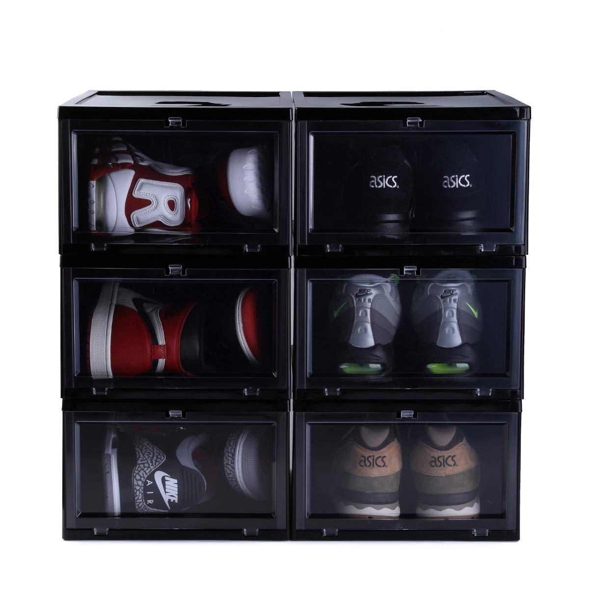 Amazon｜[キックスラボ] SHOE STORAGE BOX 6 BOX SET BLACK ブラック 6