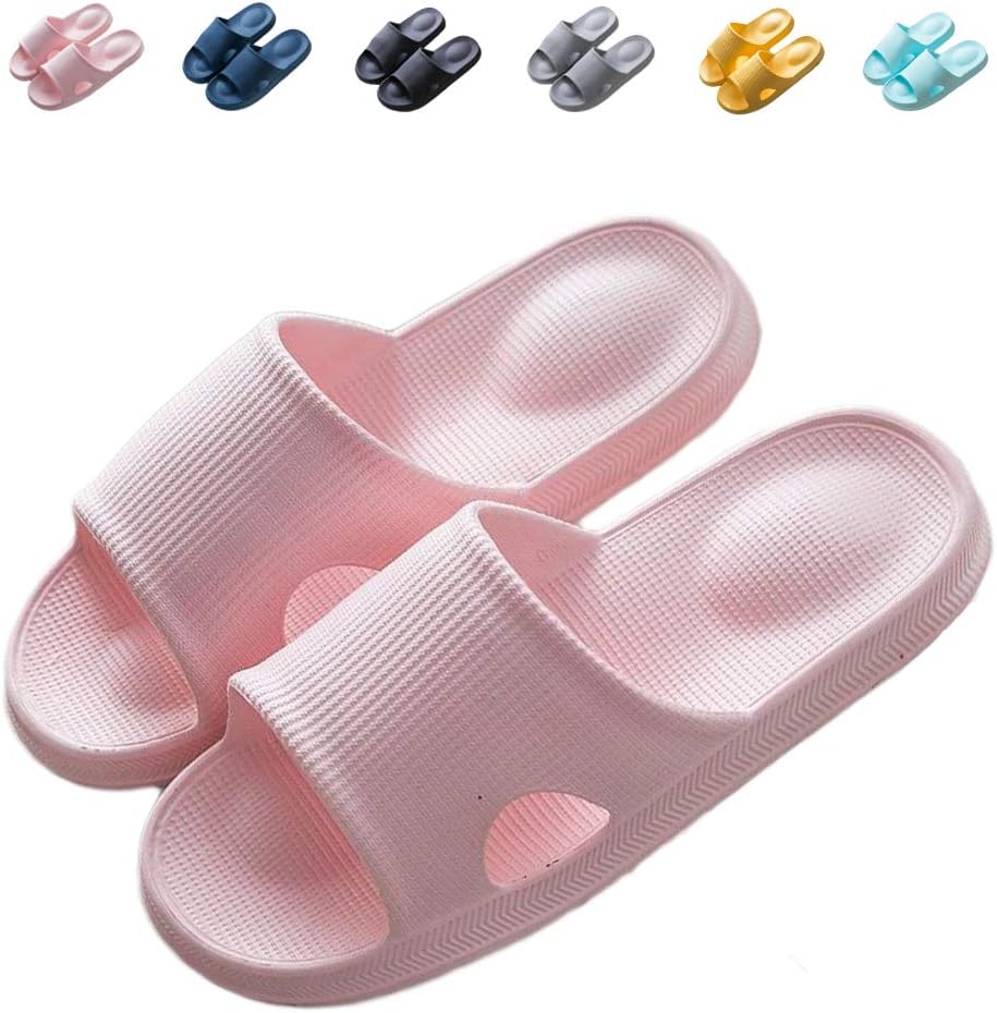 Pillow Slides for Women Shower Slippers Bathroom Sandals | Quick Drying | Comfy Shower Shoes Women Mens Shower Shoes Slide Sandals for Indoor & Outdoor