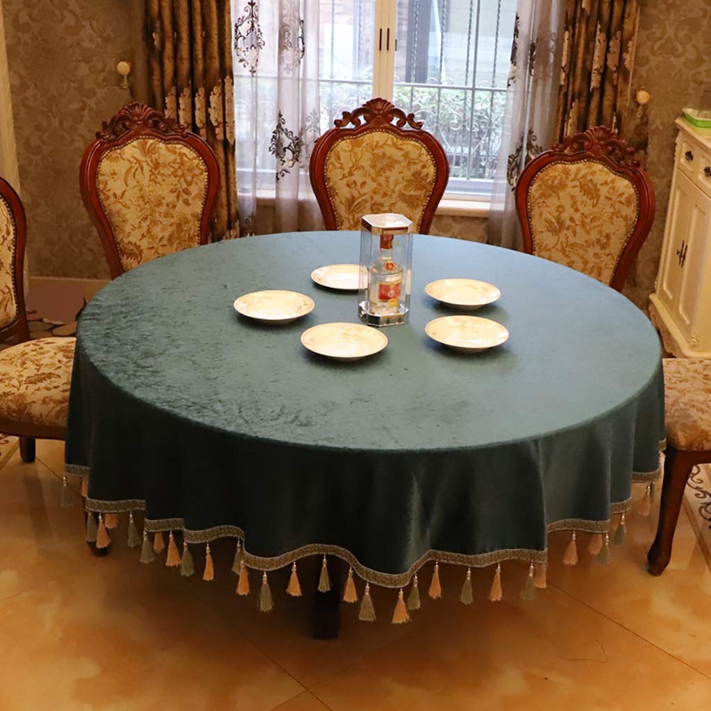 Nappe ronde brodée WENJUN pour grande table de salon et basse