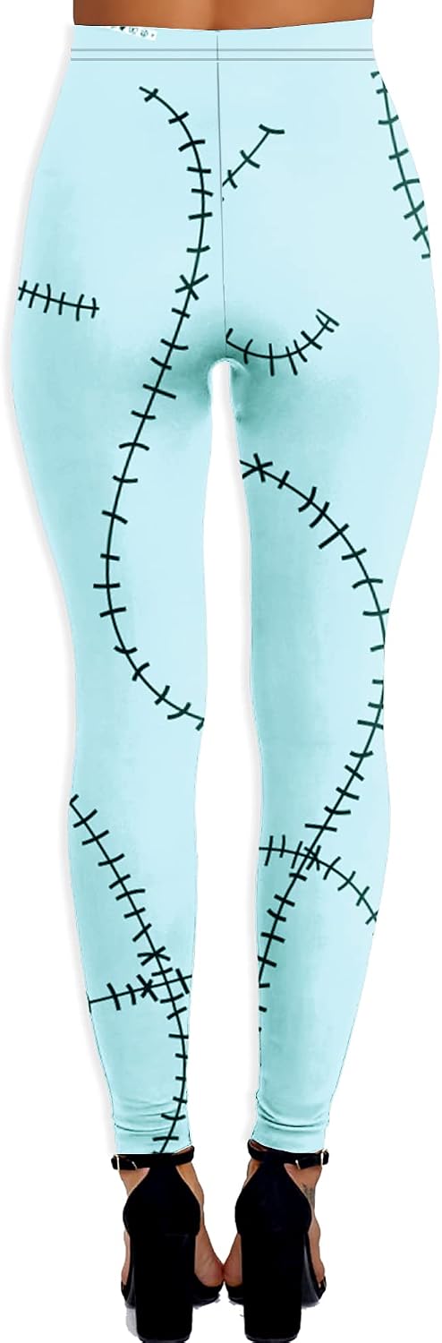 AOBUTE Women's Halloween Leggings Stretchy Printed Legging Tights