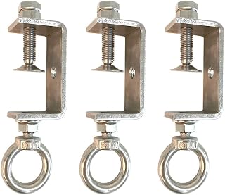 2Inch C Clamp Hook Stainless Steel;pipe Clamp Hooks for Hanging;metal Clamp;Beam Clamp Hanger; Aluminum Beam Lifting Ring;Alumawood Beam Lifting Ring.Lockable Width Is 1.33"~2"(3Pack)
