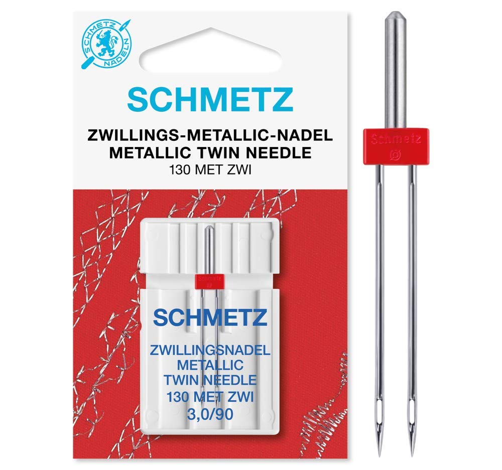 Sewing Machine Needle Twin Metallic Needle 3.0/90 | 130 MET ZWI for Household Sewing Machines