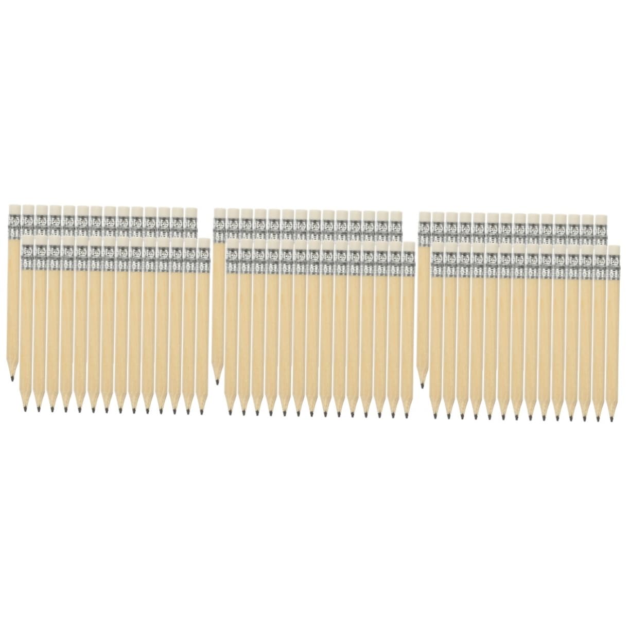 DOITOOL 3 Sätze Mini Bleistifte Mit Radiergummi Kurze Holzbleistifte Für Zeichnen Skizzieren Und Golf Halbstifte Natürlicher Holzfarbe Für Künstler Und Lehrer 100 Stück * 3