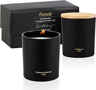 Fixwal 2 Pack Scented Candles for Home, 16oz Natural Soy Candles Gifts for Men&Women, Scented Aromatherapy Candles Soy Wax Glass Jar Candles