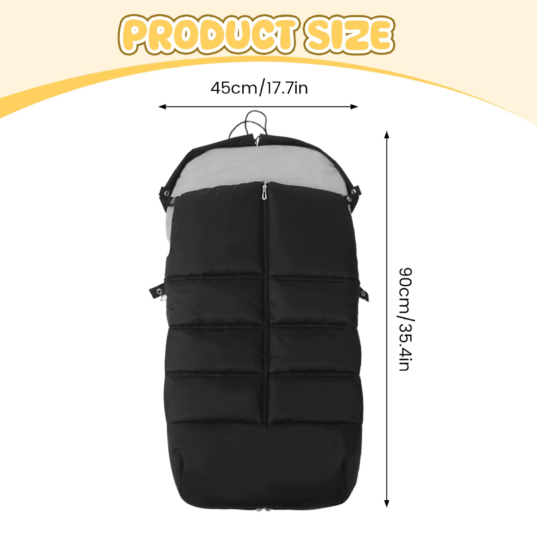Coprigambe per passeggino e carrozzina, Coprigambe per passeggino impermeabile per e carrozzina con caldo pile Copripasseggino invernale staccabile con cerniera Nero, Coperta