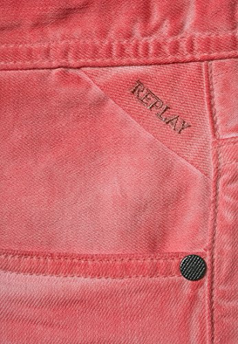 REPLAY Rbj.901 Short Pantaloncini, Rosso (Coral