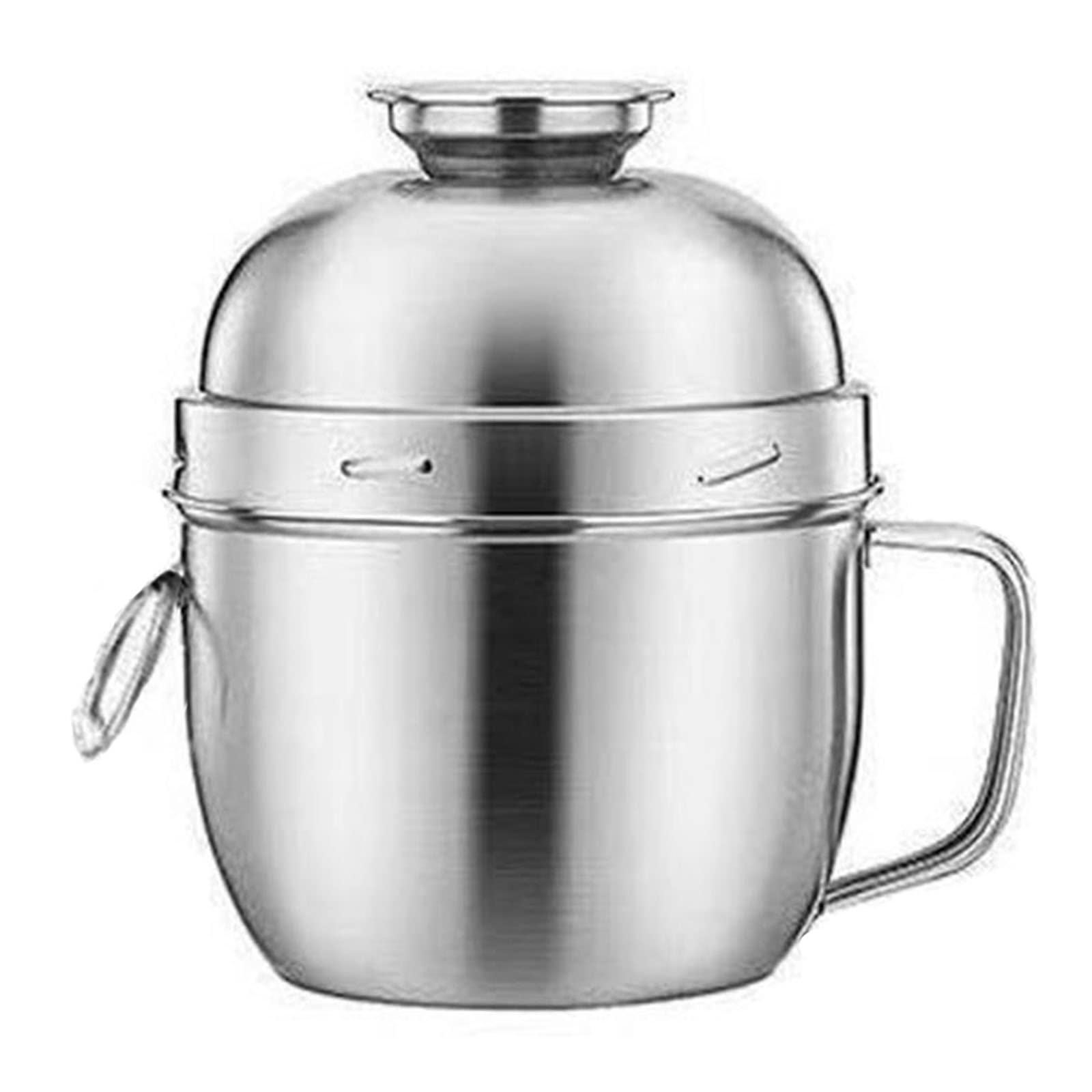 Bol En Inox Avec Couvercle Et Poignée - Grand Saladier Ramen, Soupe, Nouilles 1300ml