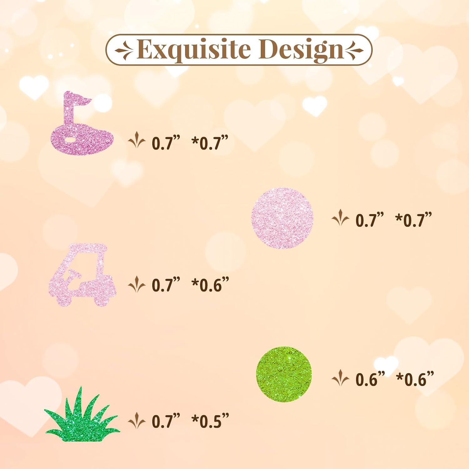 150pcs Golf Confetti, Golf Baby Shower Table Confetti, Green&Pink Glitter Golf Birthday Table Scatter for Women Girl, Sport Theme Gender Reveal Party Decoration