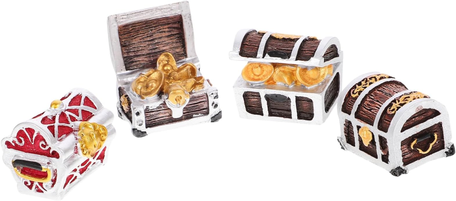 ERINGOGO 4pcs Resin Aquarium Decor Treasure Box Fish Tank Decorations Mini Models Mediterranean Sea Style for Desktop Fish Tank Aquarium Supply