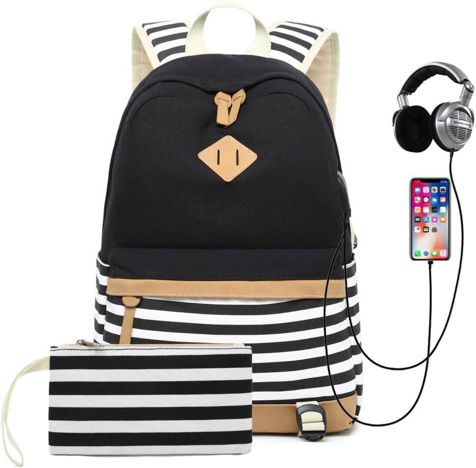 SqodokSchool Backpack Teenage Boy Girls Bookbag Kids Casual Daypack Schoolbag