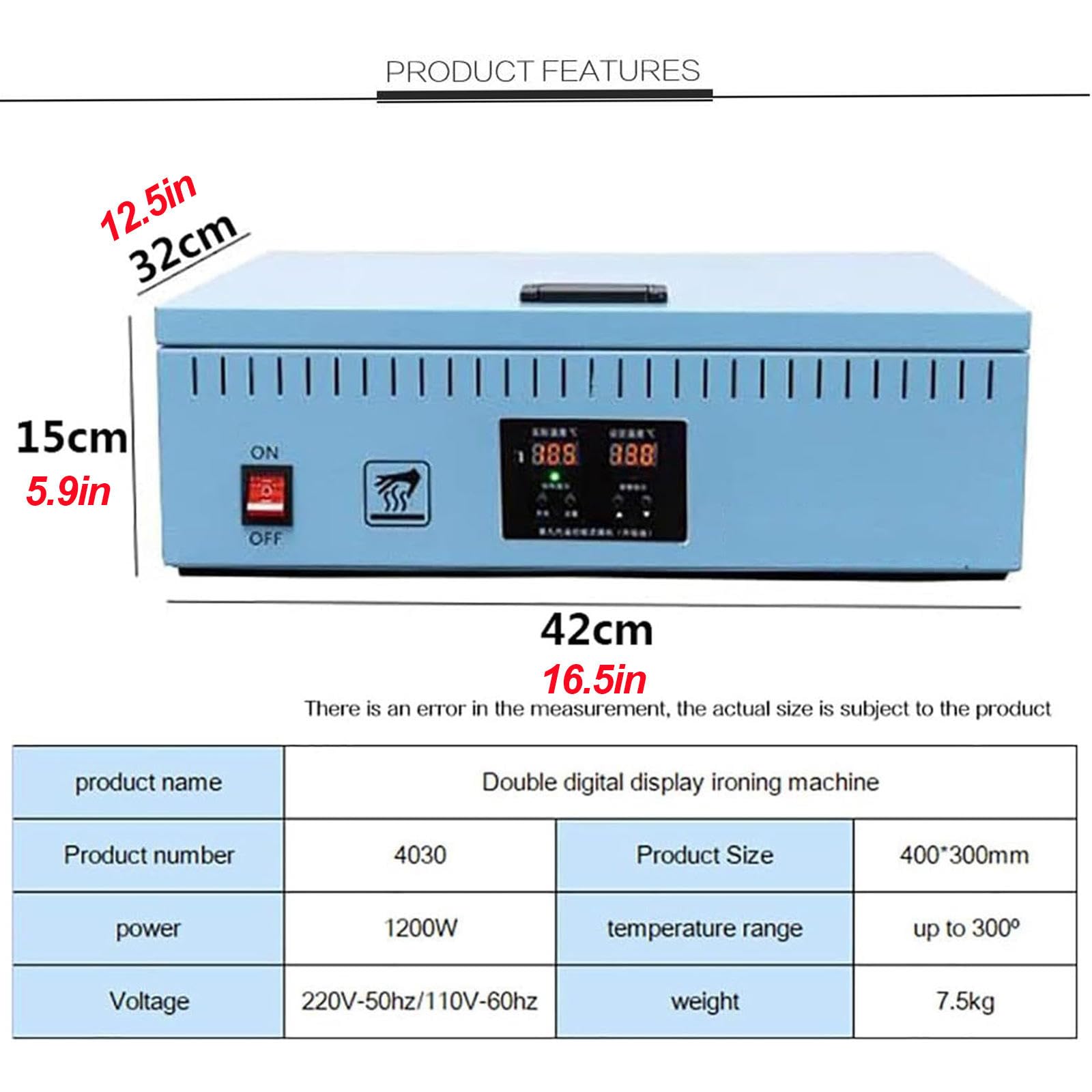 Máquina envolvedora de celofán de 1200 W, máquina selladora térmica de sobremesa, máquina Manual de Envoltura de película de PVC, para perfumes y cosméticos. (Blue)