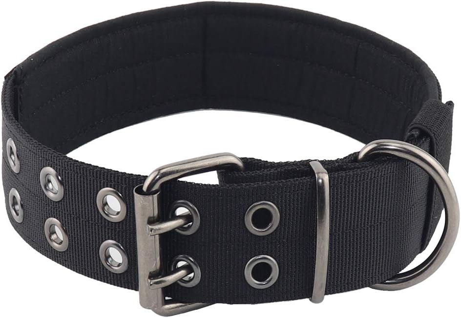 Yunleparks Military Dog Collar Tactical Dog Collar with Comfortable Soft Lining Padded and Heavy Duty Metal Buckle for Dog Training,1.5"…