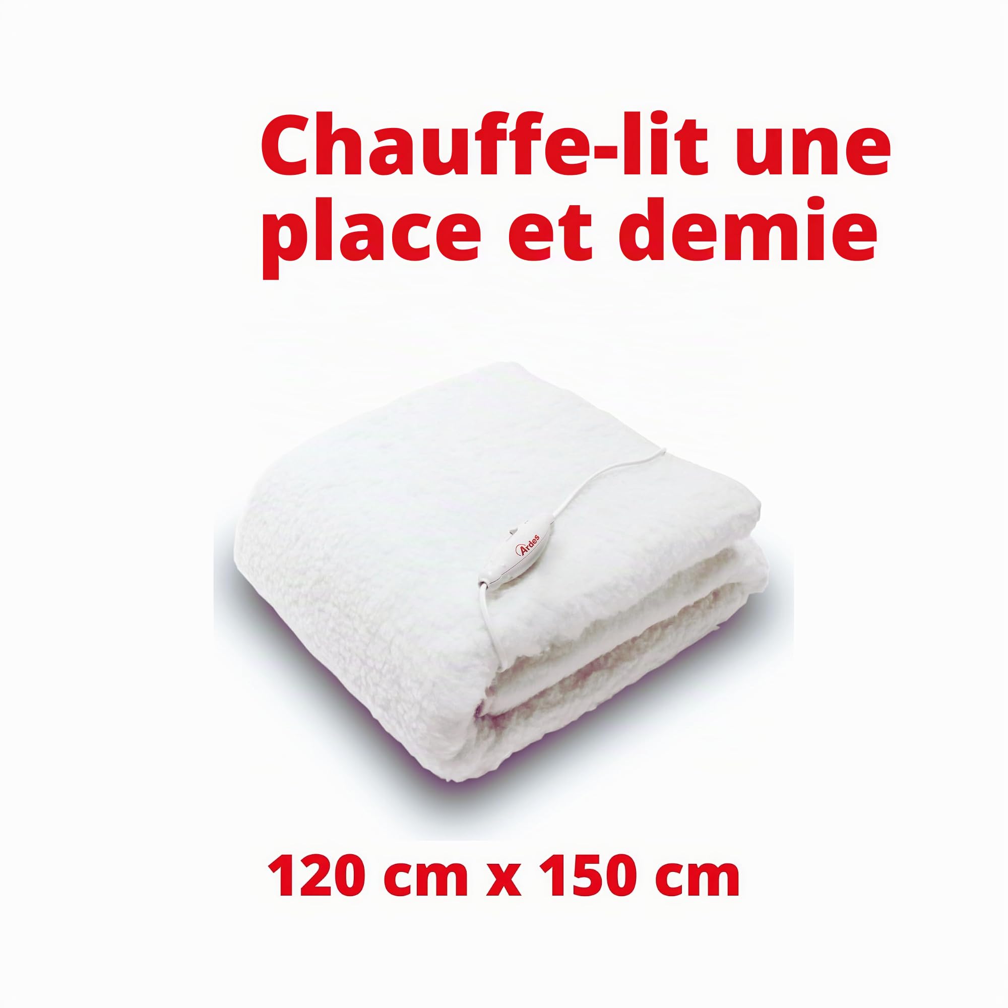 ARDES - AR415 Chauffe-Matelas Une Place et Demie Électrique MORPHEO - Couverture Chauffante Température Réglable - Surmatelas Chauffant Électrique 1 Place et Demie
