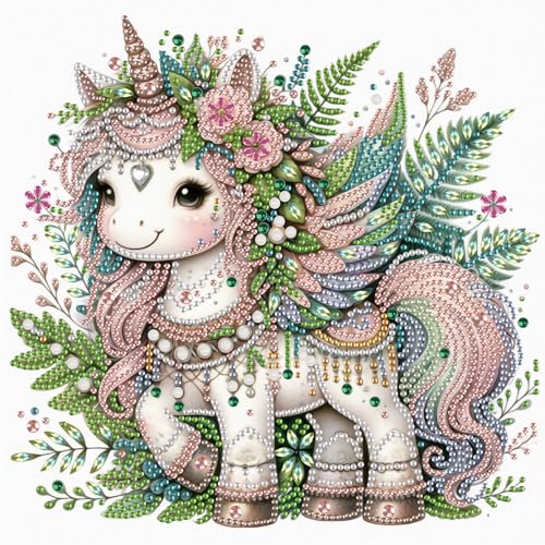 Image of AiYuanzsh Diamond Art Painting Kits for Adults, 5D Special Shape Diamond Art Kits for Beginners, Crystal Rhinestones Diamond Painting for Home Wall Decoration Gift 12x12 Inch Fantasy Animal Design