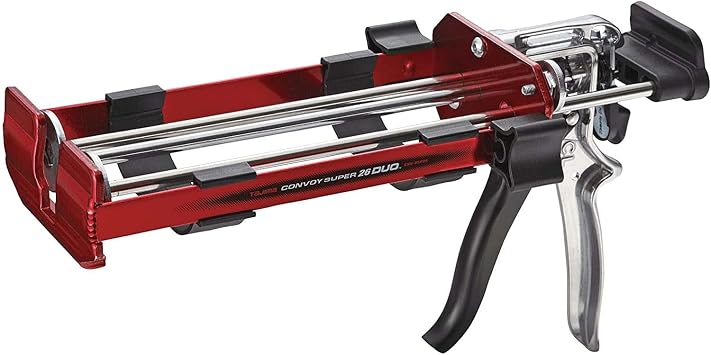 TAJIMA Caulk Gun - Dual Component Adhesive Convoy Duo with 26/1 Thrust Ratio & 11 and 21 Cartridge Compatibility - CNV-DSP26