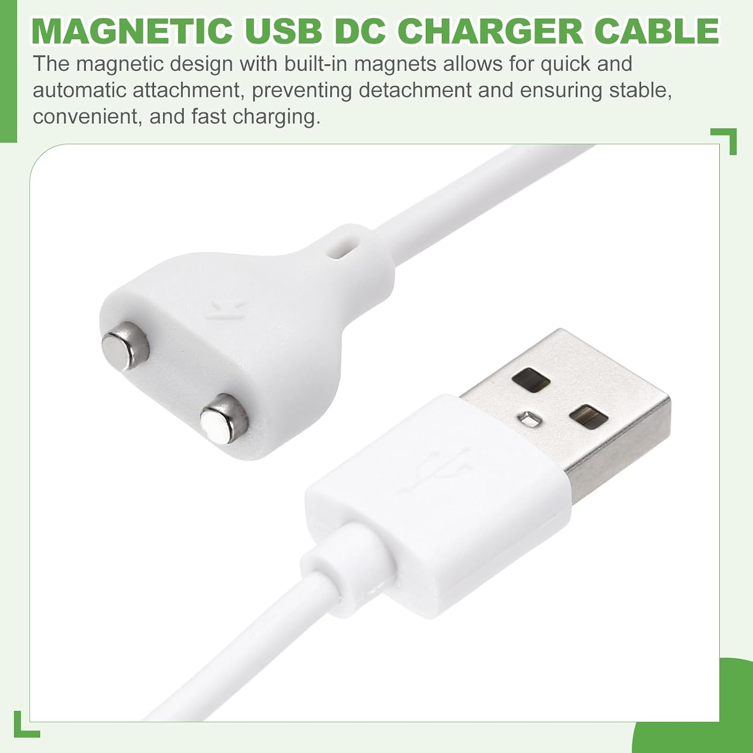 MECCANIXITY 2Pcs 2.6Ft Magnetic USB DC Charger Cable 9mm/0.35" Replacement image 3