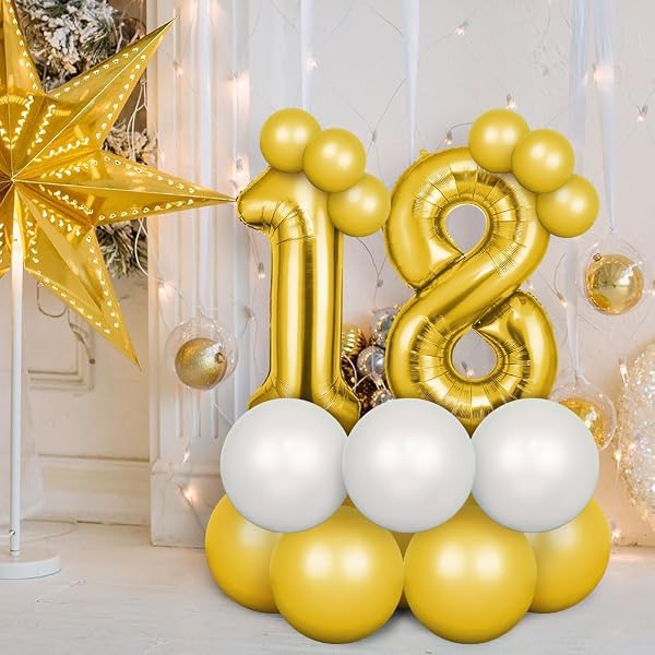 OFFCUP Ballon d'Anniversaire 40 Ans Or, Foil Ballon Numéro Chiffre 101cm, Gonflable Hélium, Deco Anniversaire 40 Ans Grand Ballons pour Fête Party Mariage - 4