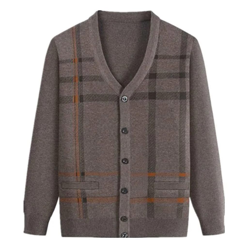 Suéter de punto suelto empalmado para hombre, cuello en V, casual, asimétrico, abrigo