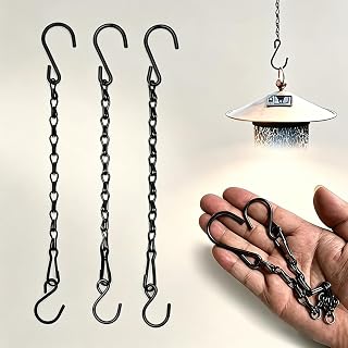 4pcs Hanging Chain Hook for Bird Feeders and Garden Decor (Black)