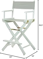 Vista 55 de Silla de Director de 18" Marco Blanco Lona Rosa