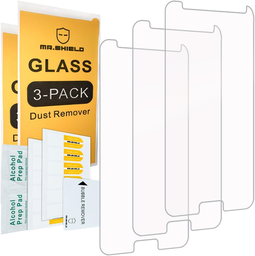 Mr.Shield [3-PACK] Designed For Samsung Galaxy J7 Pro [Will NOT fit for J7 Sky Pro] [Tempered Glass] Screen Protector [0.3mm Ultra Thin 9H Hardness 2.5D Round Edge] with Lifetime Replacement