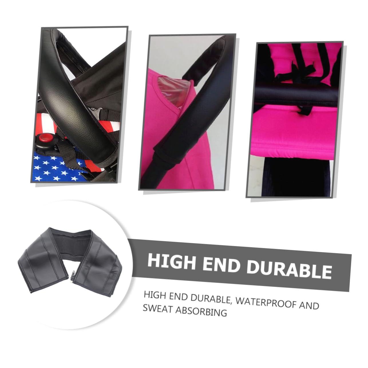 Abaodam Stroller Protector Cover Toddler Safe Universal Fit Easy to Install Leather Handlebar Accessory