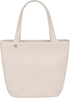 Eric Javits Squishee Tote II Straw Bag - Foldable Straw Bags for Travel & Everyday Use - Straw Beach Bags for Women