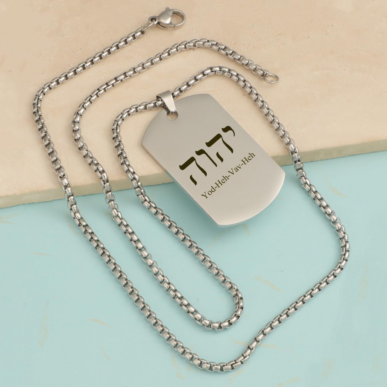 Hebrew YHVH YHWH Jehovah Names of God Pendant,Yod Heh Vav Heh Tetragrammaton Blessed Prayers Necklace,Hebrew Yahweh Amulets Jewish Jewelry for Men Women - Image 4