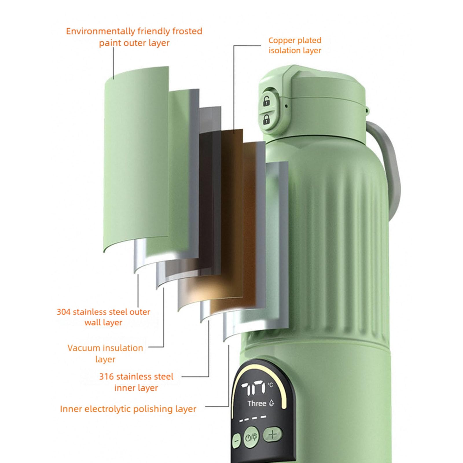 Calentador de biberones de leche portátil ergonómico inalámbrico de 30 W tipo C recargable de calentamiento rápido para niños leche inalámbrica tipo C recargable