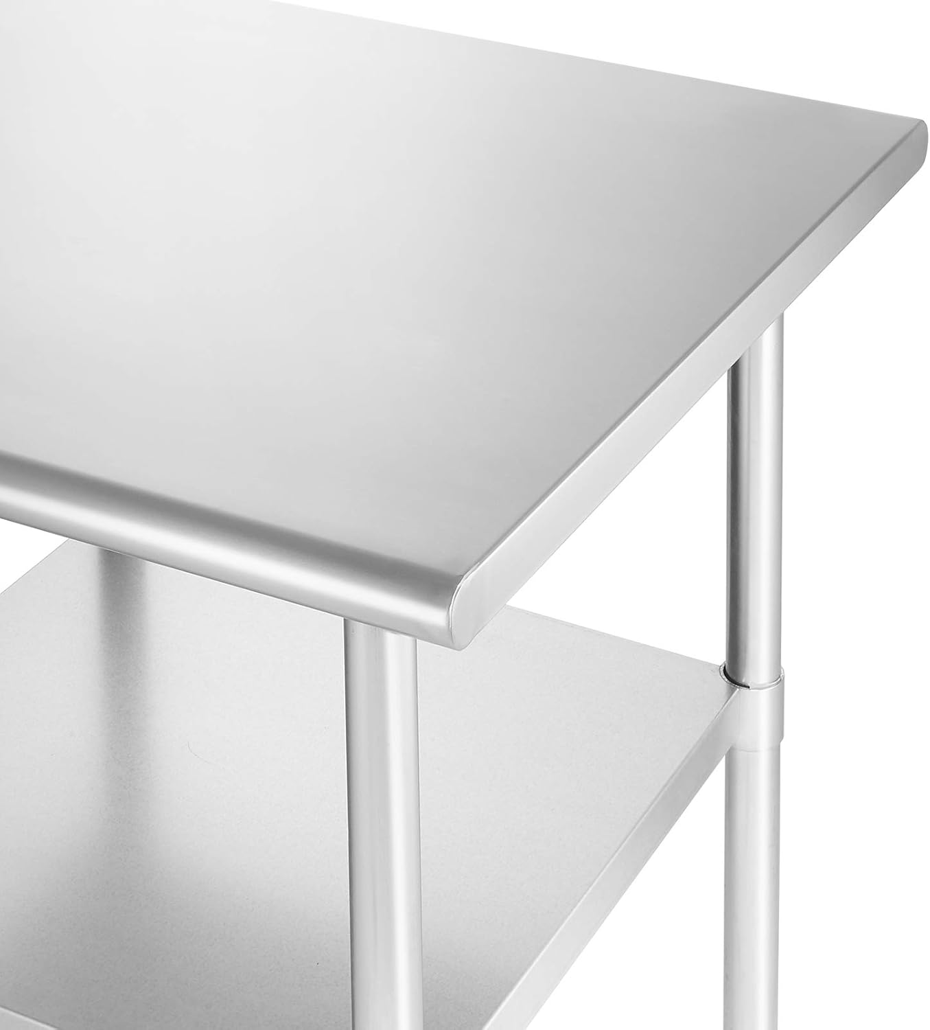 30" Square Satin Stainless Steel Work Table with Undershelf
