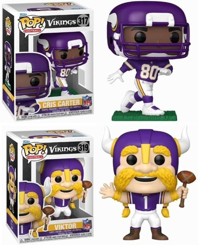 Funko CRIS Carter/Viktor Mascot (Vikings) NFL Pop! Combo (2)