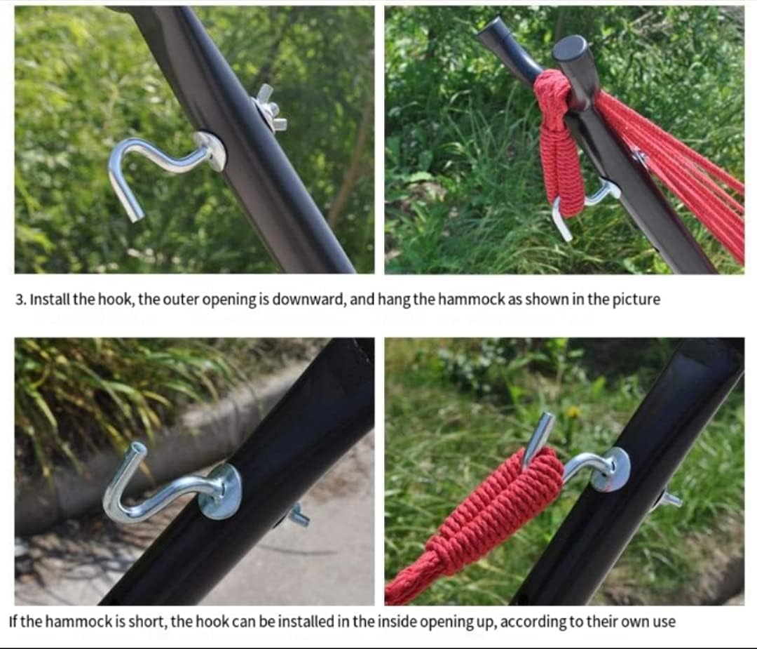 Hammock Swing with Stand for Adults Hammock with Space Saving Steel Stand Includes Portable Carrying Case,Capacity 450 Pounds,Urved Bar Design Ensures Comfort and Safety,Delivered in 3-8 Day