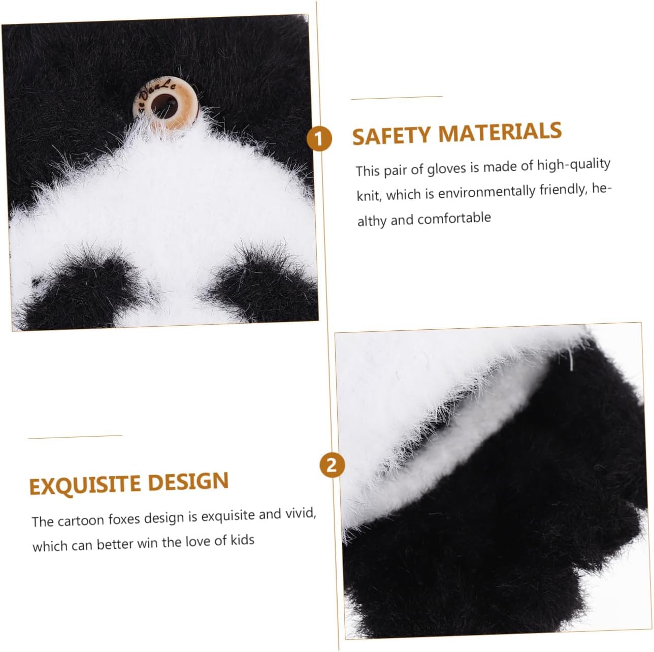 Boys and Girls Winter Gloves Fingerless Mittens Flip-top Plush and Warm for Boy Girl's Outdoor Activities