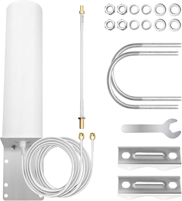 4G LTE Antenna SMA Male Outdoor Antenna Omni-Directional SMA /TS9 Antenna Compatible with 3G 4G Router Modem Waterproof For Router Mobile Hotspot Wireless Home Phone