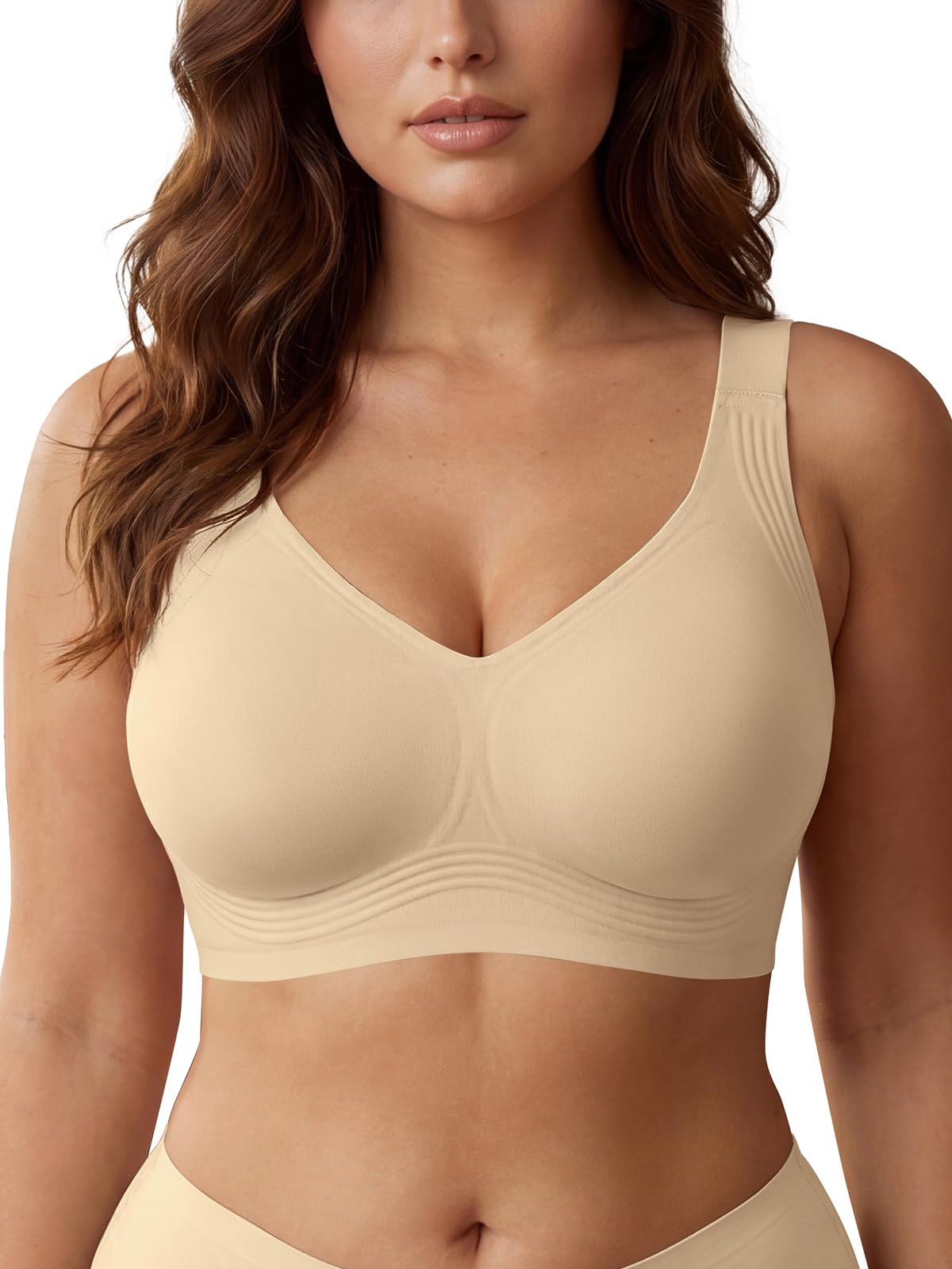 SHEKINI Plus Size Jelly Bra Plunge non cablato