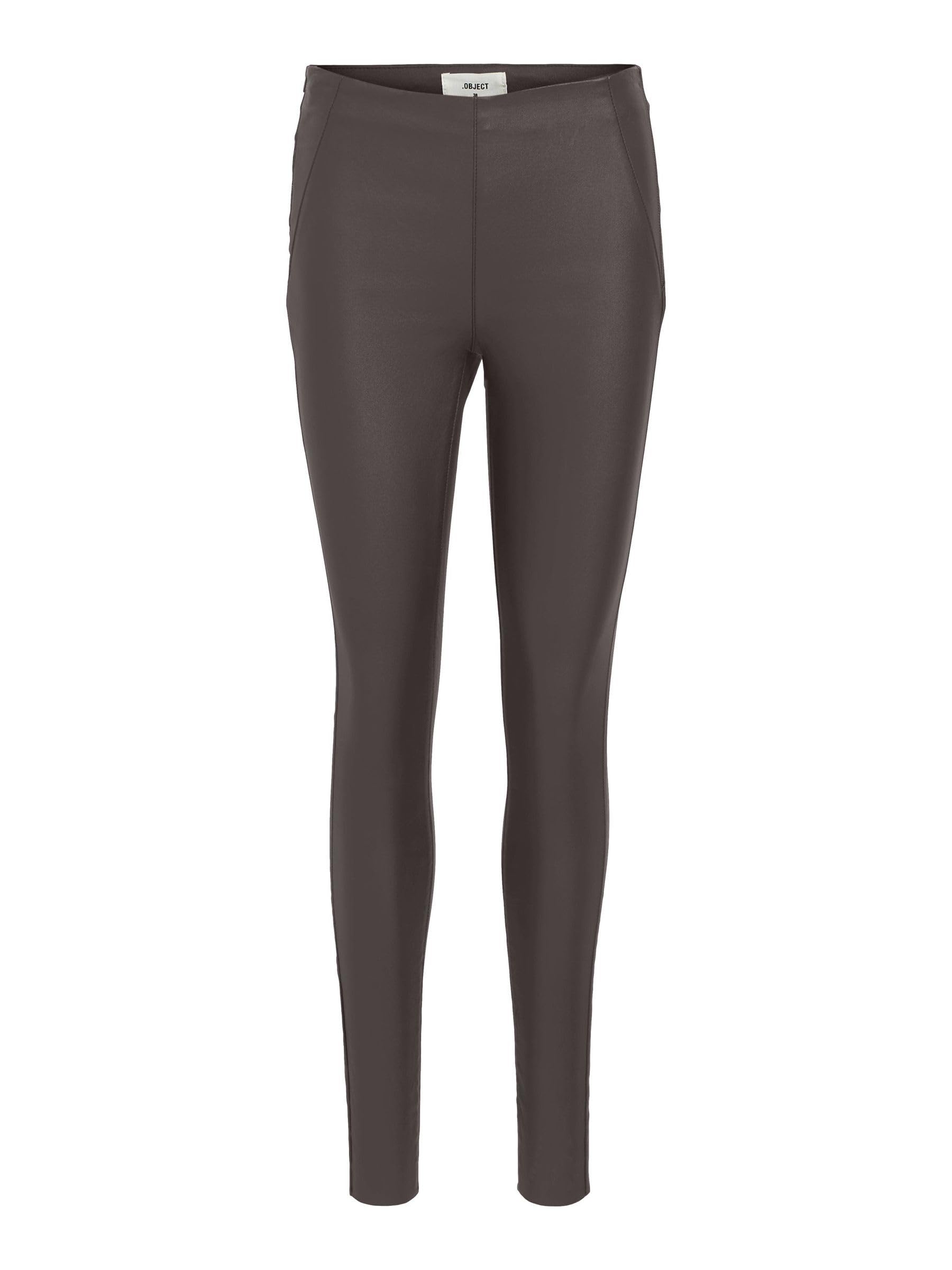 Object Damen Objbelle Mw Coated Leggings Noos