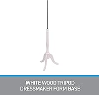 Vista 3 de SSWBasics Base de forma de modista de trípode de madera blanca