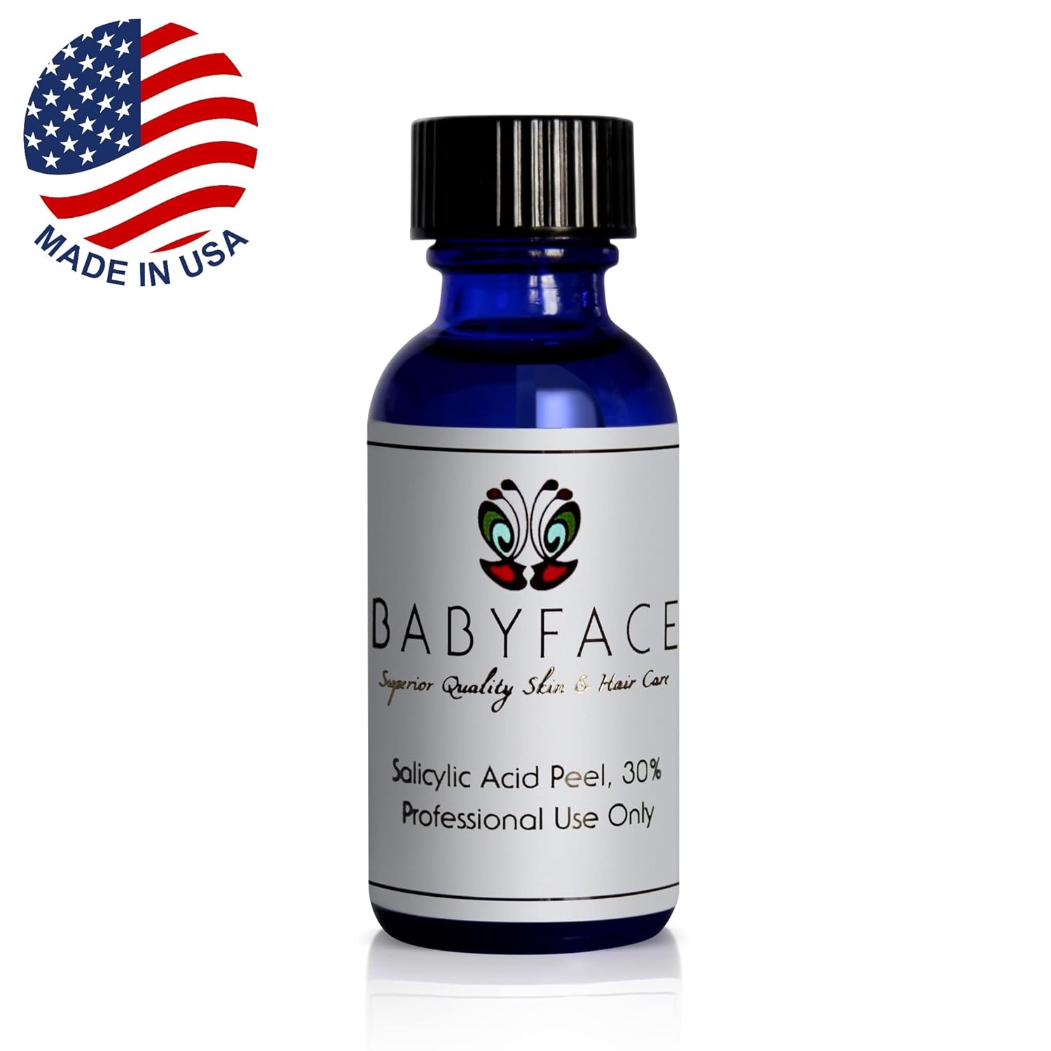 Babyface 30% Salicylic Acid Chemical Peel – Extra Strength Beta Hydroxy Acid for Acne, Blackhead Removal & Exfoliation, Non-Alcohol Based, 1.2 oz