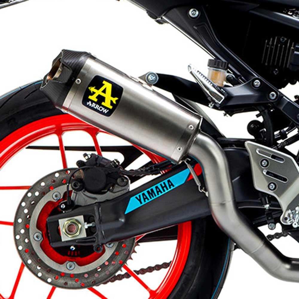 Arrow Works Titanium Silencer with Carby End Cap Yamaha MT-09 2021 Homologated - Titanium Works Silencer High/Low Version