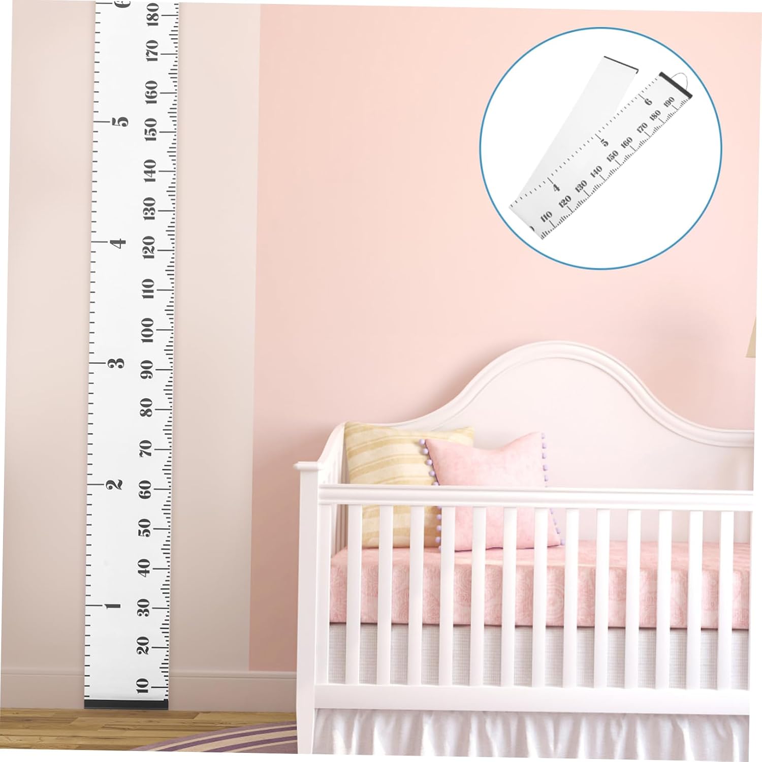 LIFKOME Nordic Style Boys and Girls Growth Chart Wall Height Ruler Removable Decorative Canvas for Home