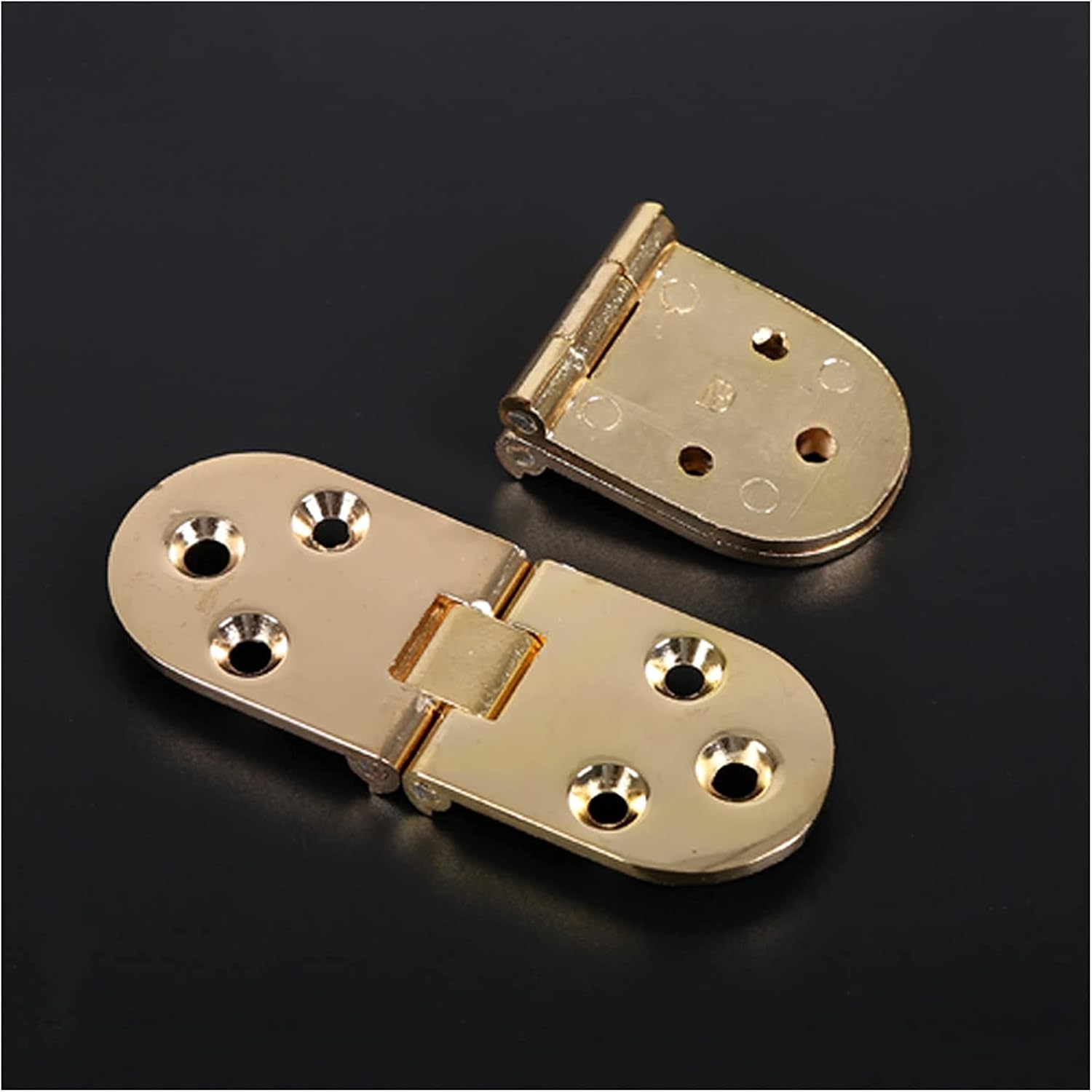 Hinge, Door Hinges 10 Pieces of Zinc Alloy Hinges Thickened Flap Hinges Table Hinges for Folding Tables, Round Tables, Dining Tables,etc. Door Closer (Color : Gold)