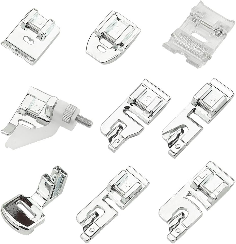 TOVOT 32PCS Domestic Sewing Machine Presser Feet Set Sewing Machine Foot for Singer Brother Low Shank Sewing Machines