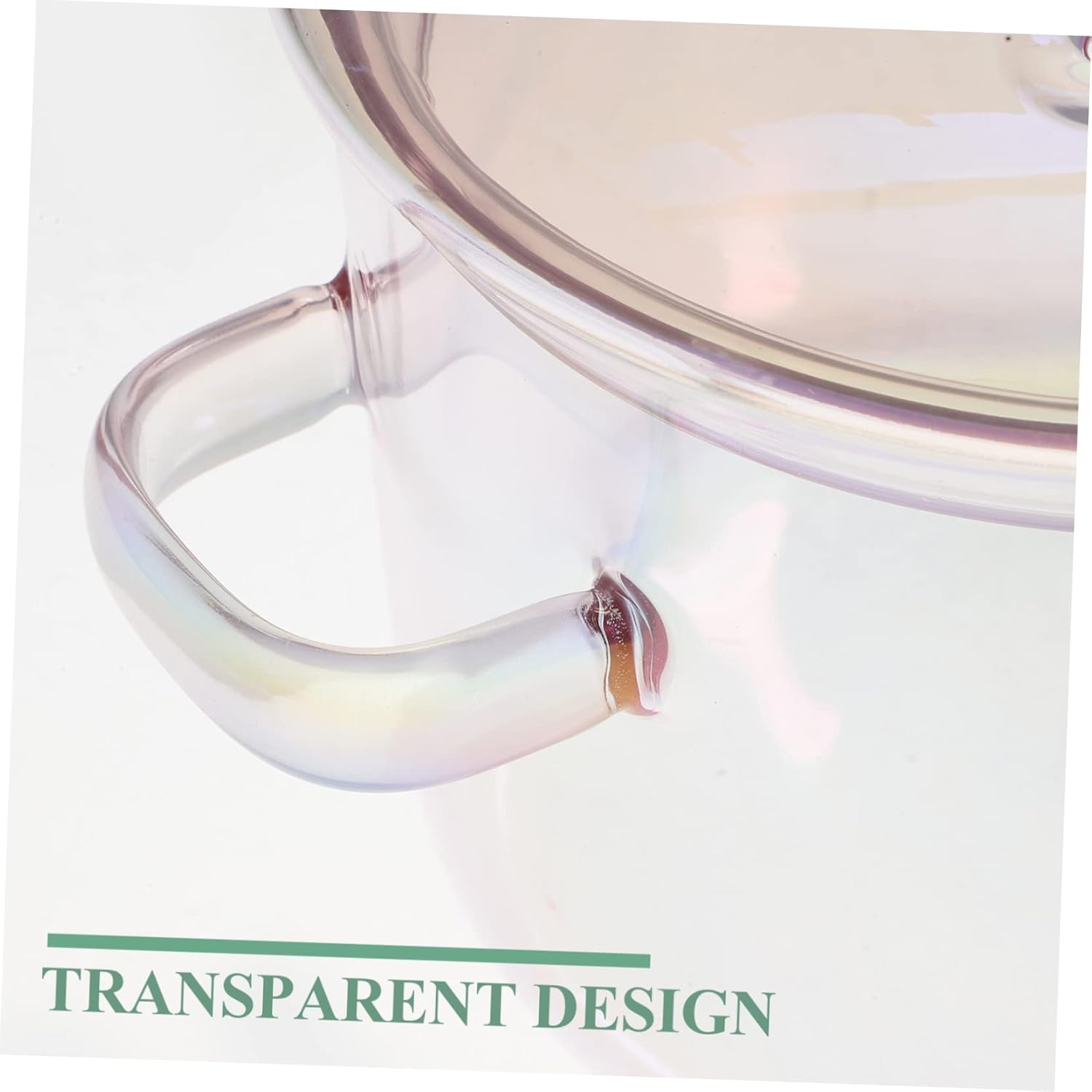 Glass Cooking Pot with Spoon Pink Heart Shaped Borosilicate Glass Saucepan for Stovetop Cooking for Noodles Food Soups and Sauces Clear Cookware