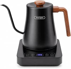 Hazel Quinn Gooseneck Electric Kettle 0.8 L with Temp Control and Keep Warm, Black